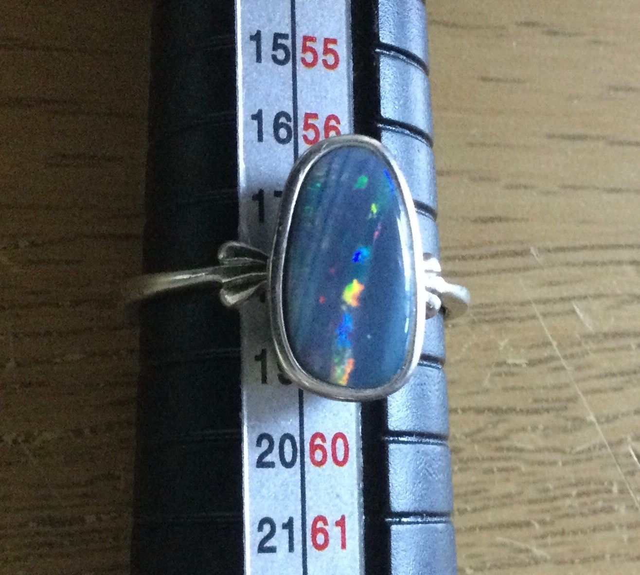 Beautiful Australian Opal Ring In Solid 925 Sterling Silver – Size US 8.25