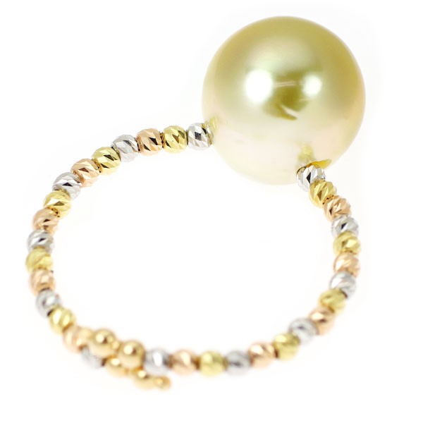 K18YG/WG/PG White Butterfly Golden Pearl Ring Diameter Approx. 11.6mm Shape Memo