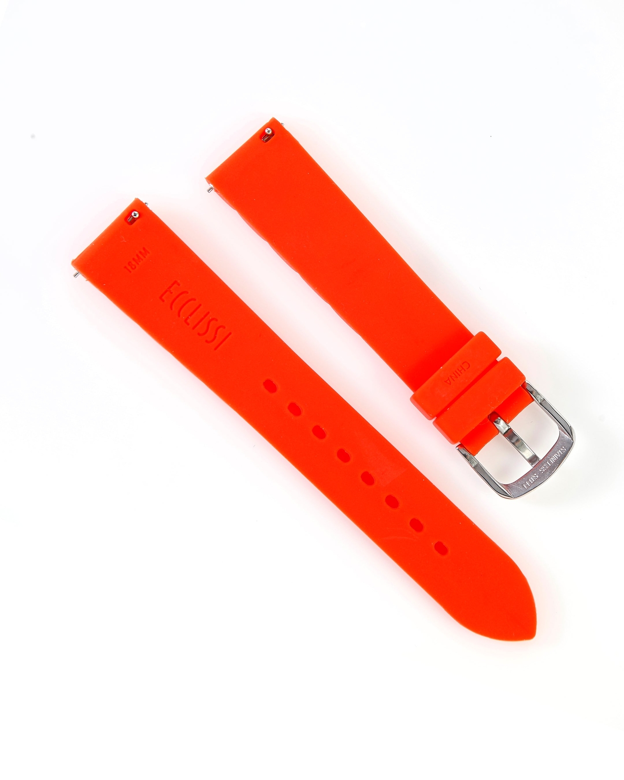 Ecclissi 18mm x 16mm Orange Rubber Strap original Buckle 18mm x 16mm 23980