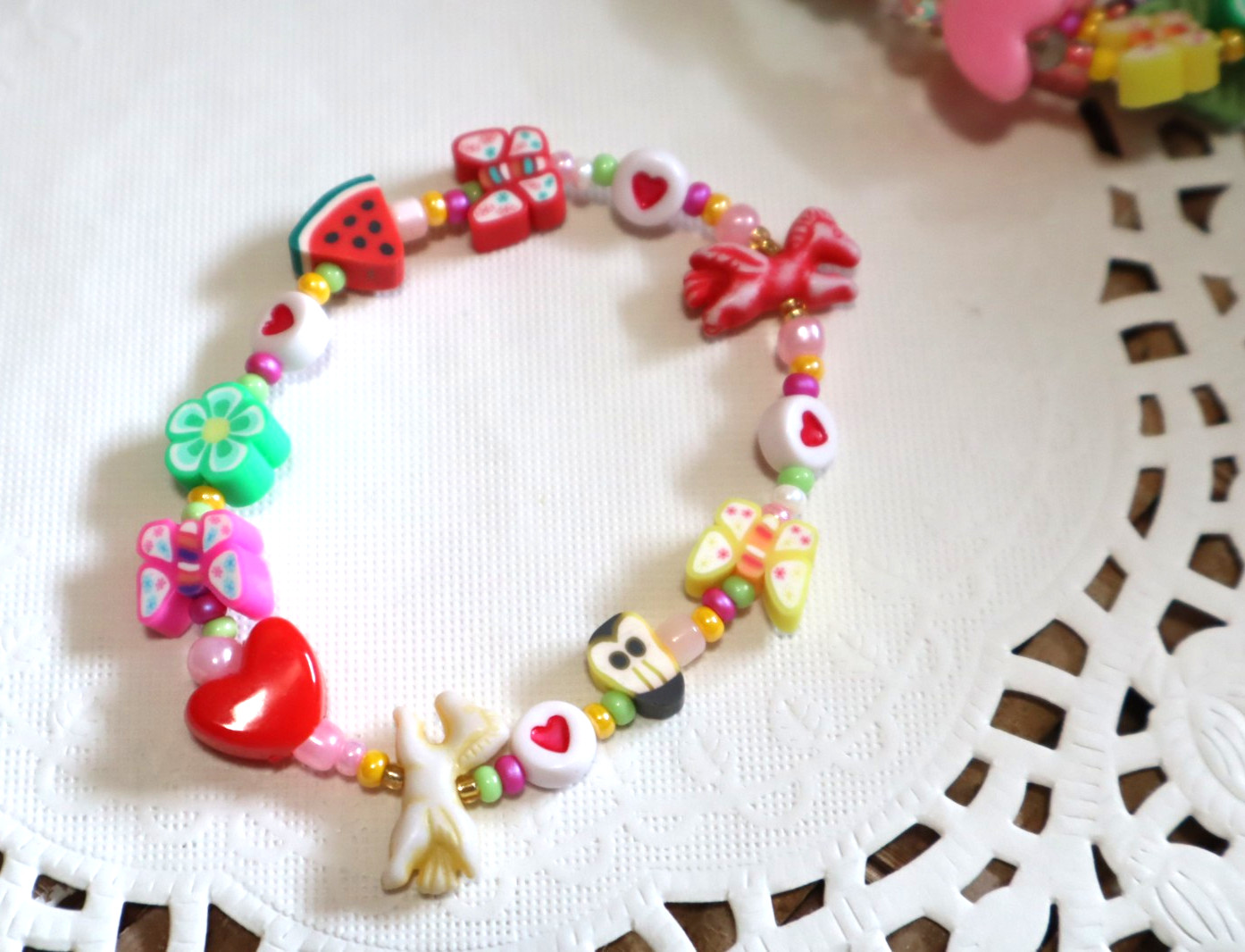 Girls Fashion Jewelry Stretch Bracelet,Colorful, Butterfly,Horse Jewelry Gift