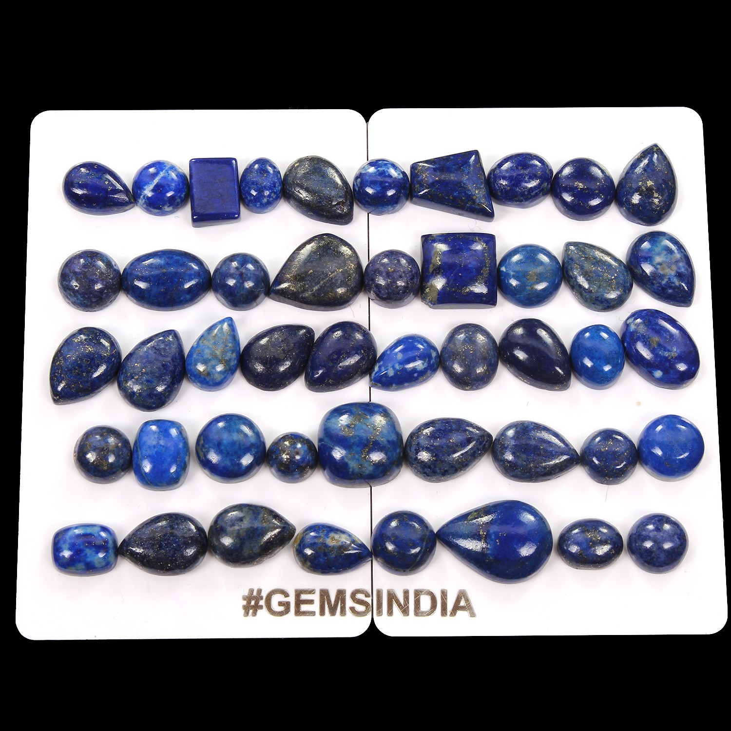 230 Cts/46 Pcs Natural Blue Lapis Lazuli Mix Cab 8-17mm Loose Wholesale Gems-NW