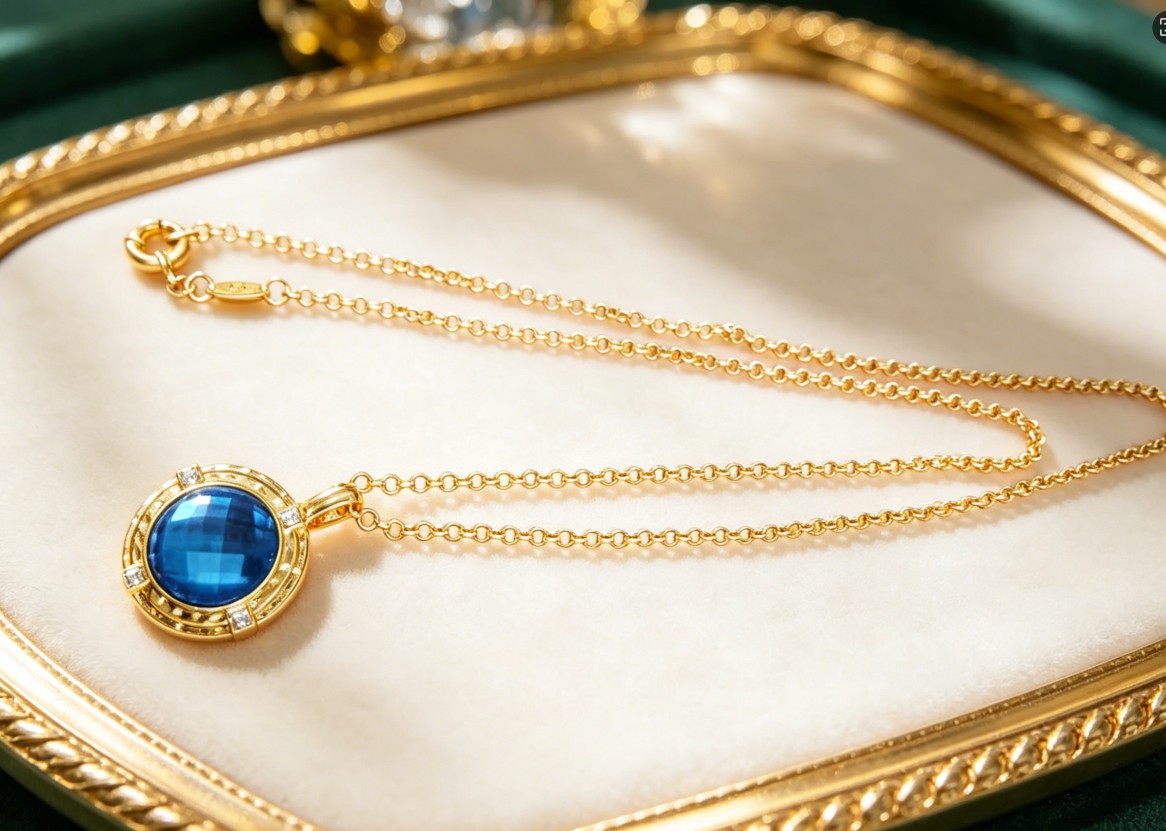 Julie Vos Astor Solitaire Necklace Blue