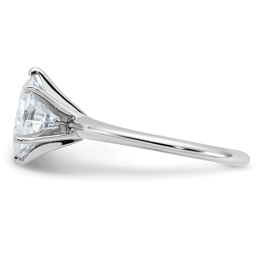 14k White Gold 2ct. Oval Cut Moissanite Solitaire Engagement Ring Size 6