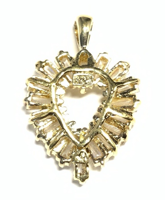 JJJ Vermeil Gold over Sterling Silver 925 CZ Heart Pendant LT04