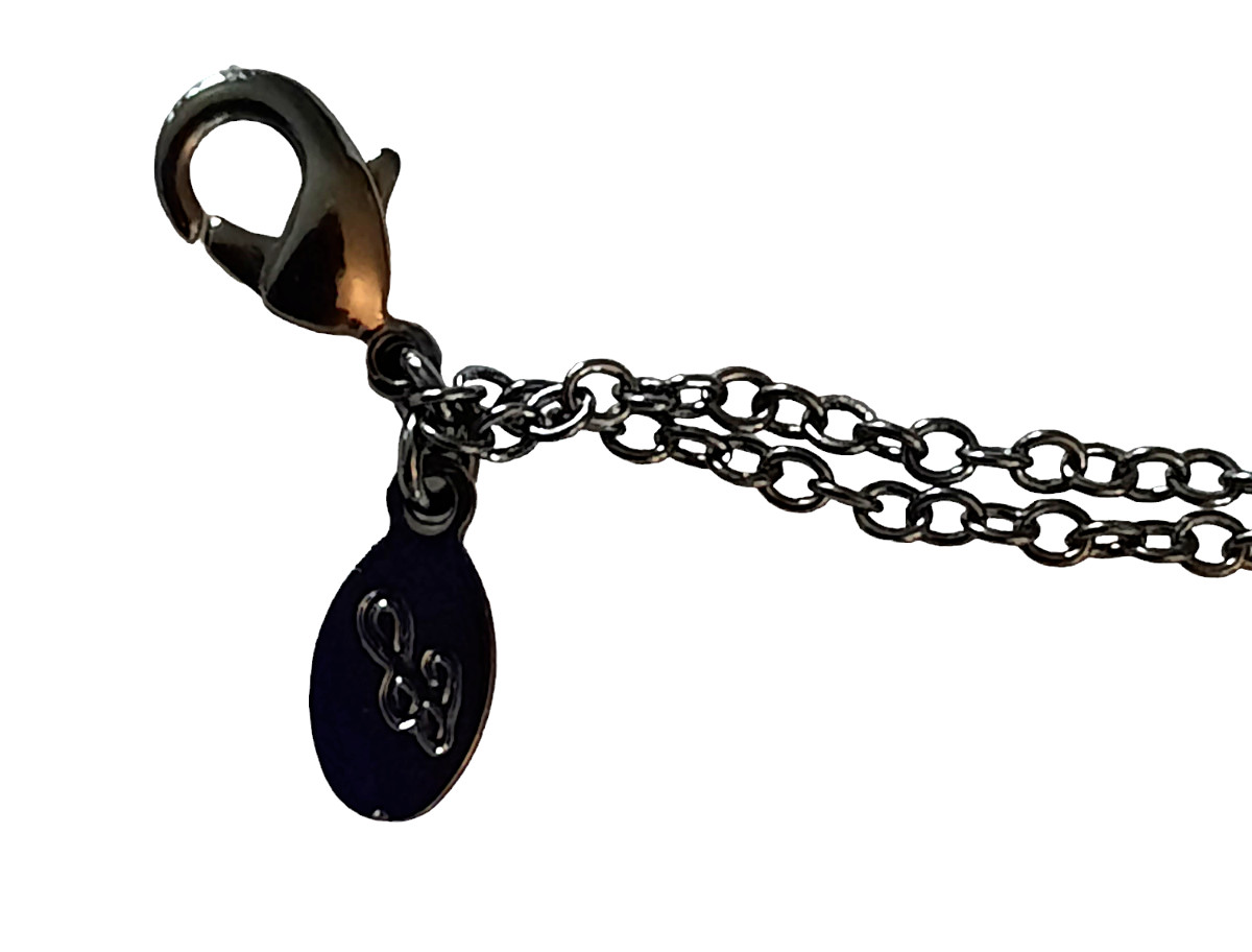 Joan Boyce, Gunmetal, with Mix Shape White Crystal Evil Eye Station Bracelet 7 “