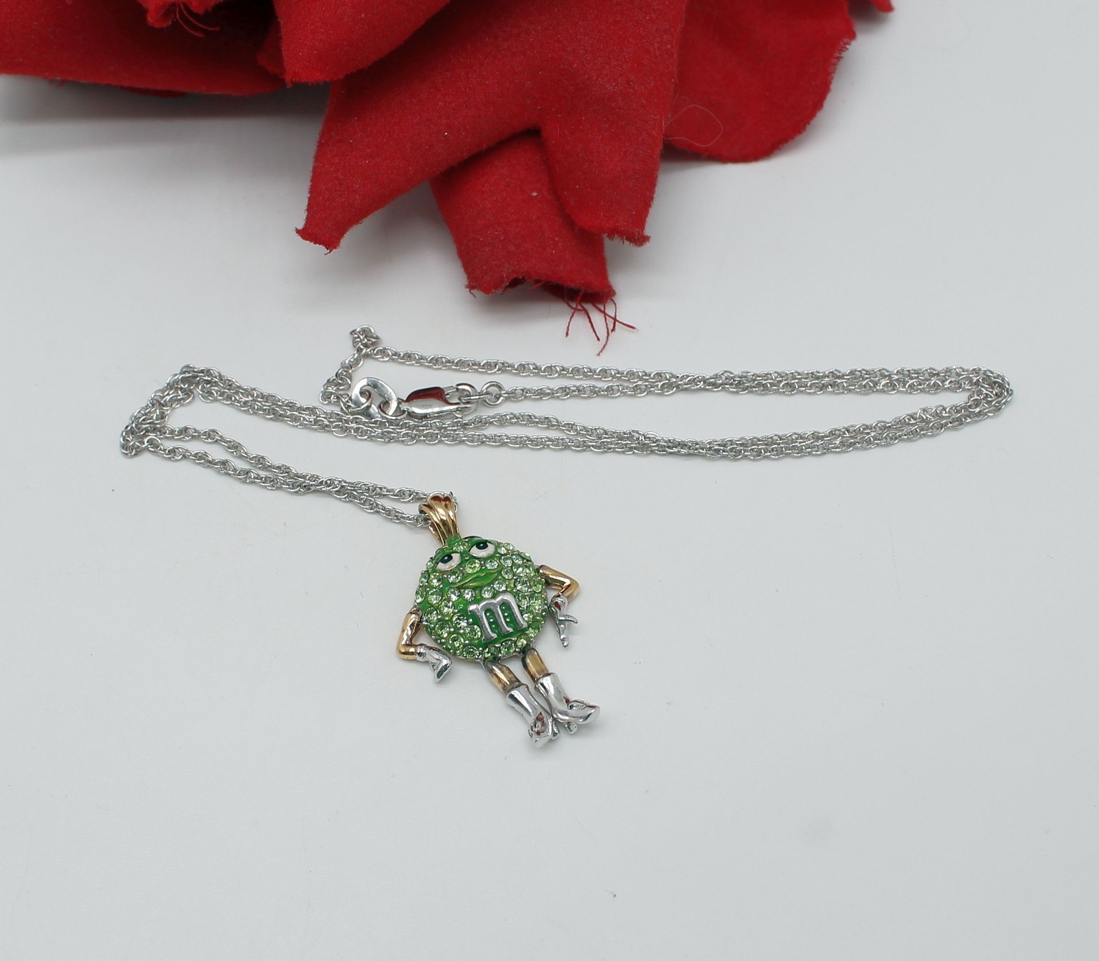 Sterling Silver Bradford Exchange M&M Candy Necklace 7.71g CAT RESCUE