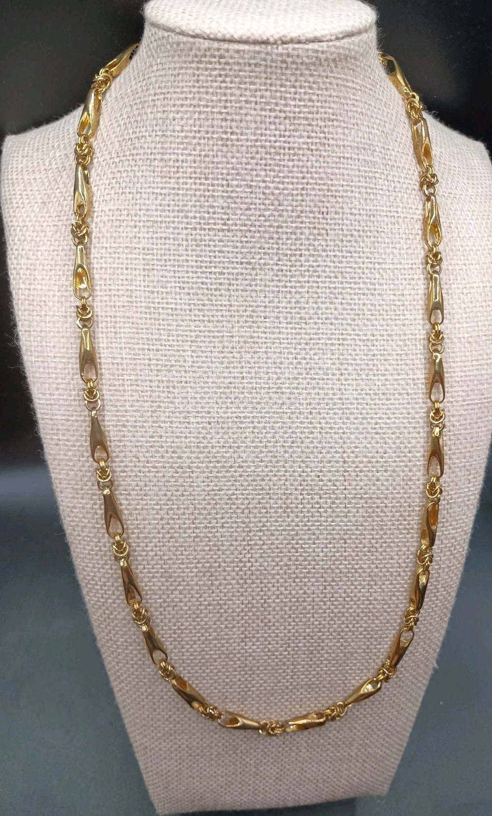 Milano Chain Figarope Twist Bullet Link Gold Tone 23″ Rare
