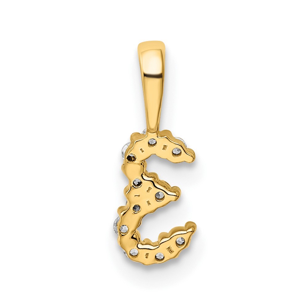 14K Yellow Gold Diamond Number 3 Pendant L-12.86mm, W-4.77mm for Mom