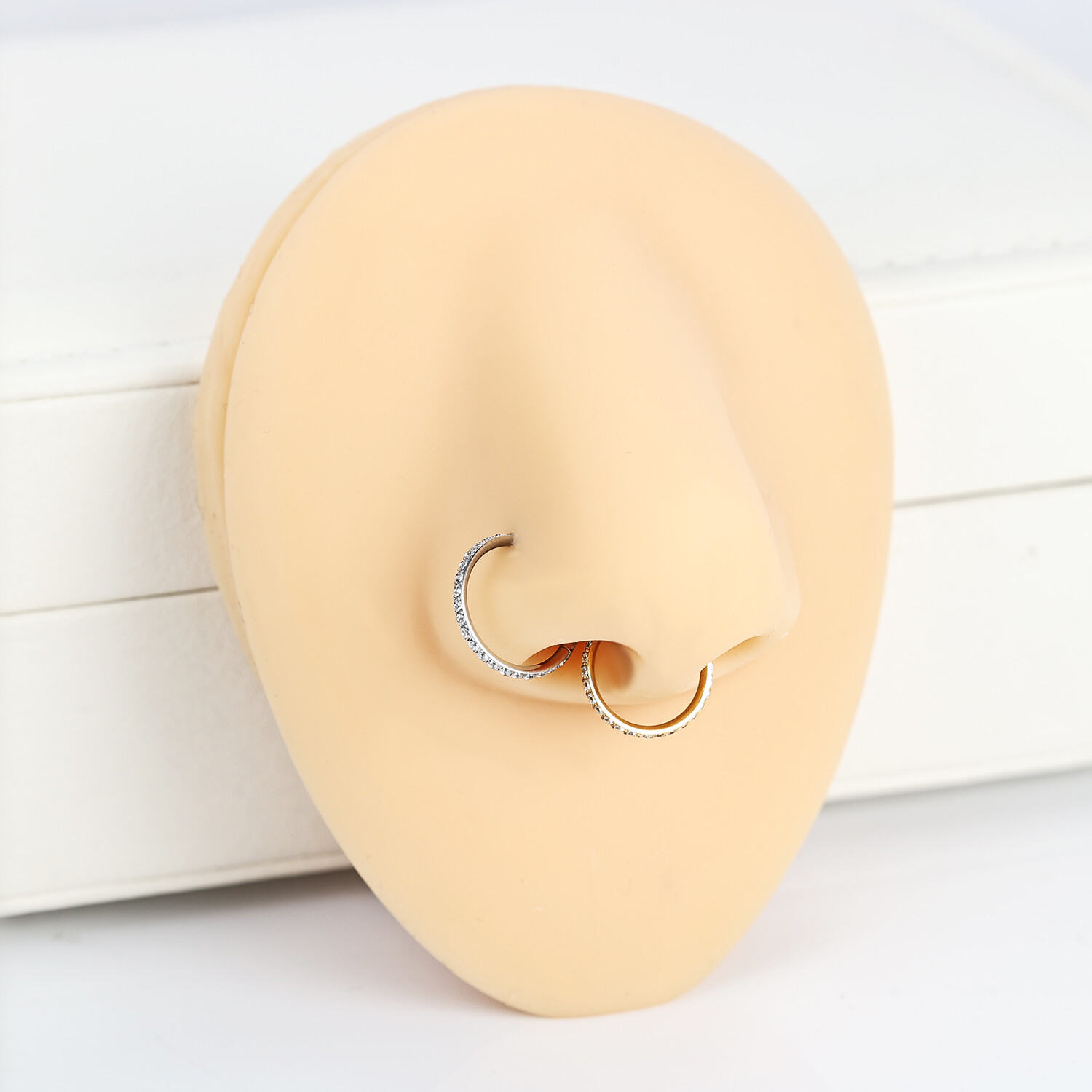 1 Pc Stainless Steel Nose Ring CZ Cartilage Tragus Helix Earring Septum Piercing