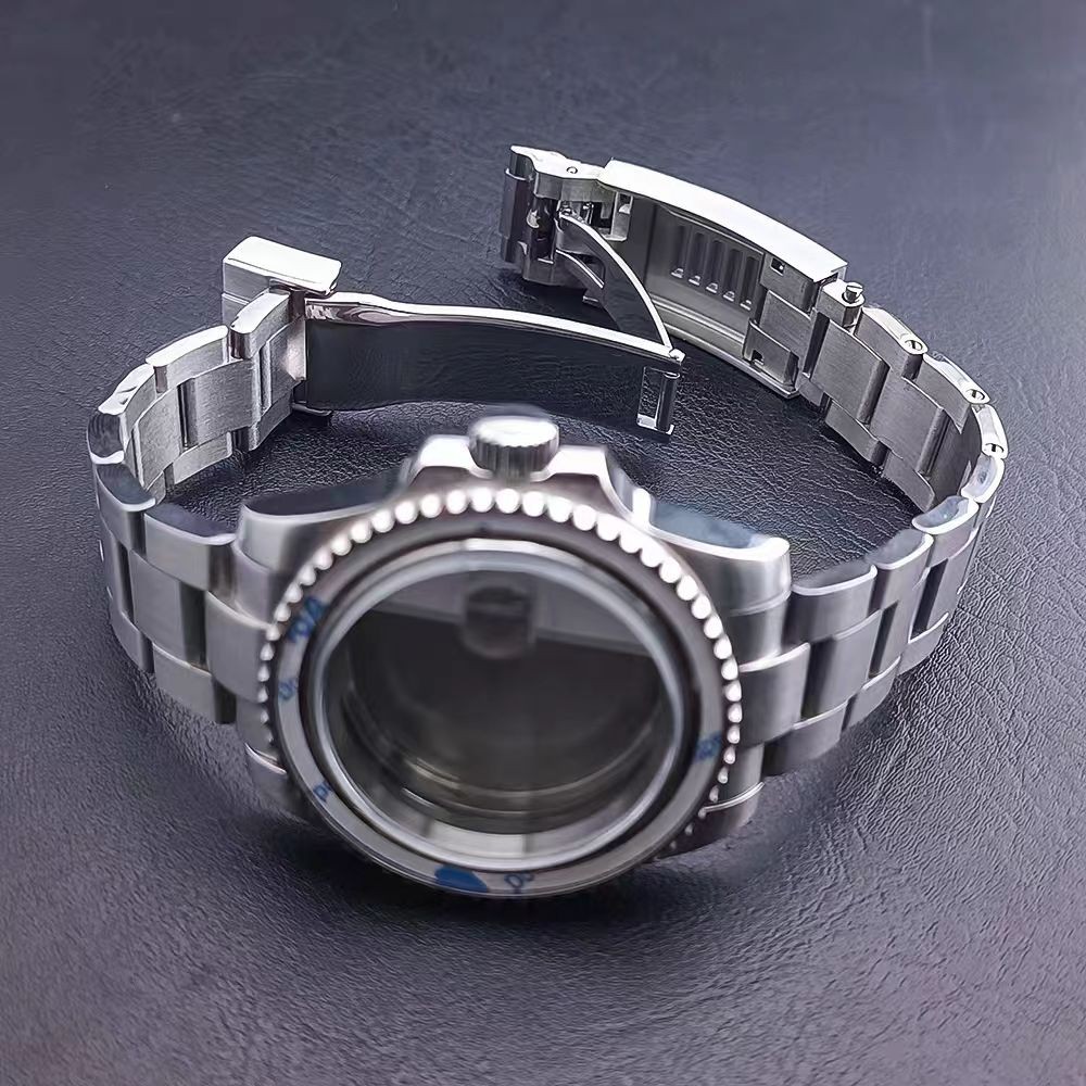 Brushed 40MM 24 Hour Case 20ATM Watch Bezel Sapphire Fit NH34 NH35 NH36 Movement