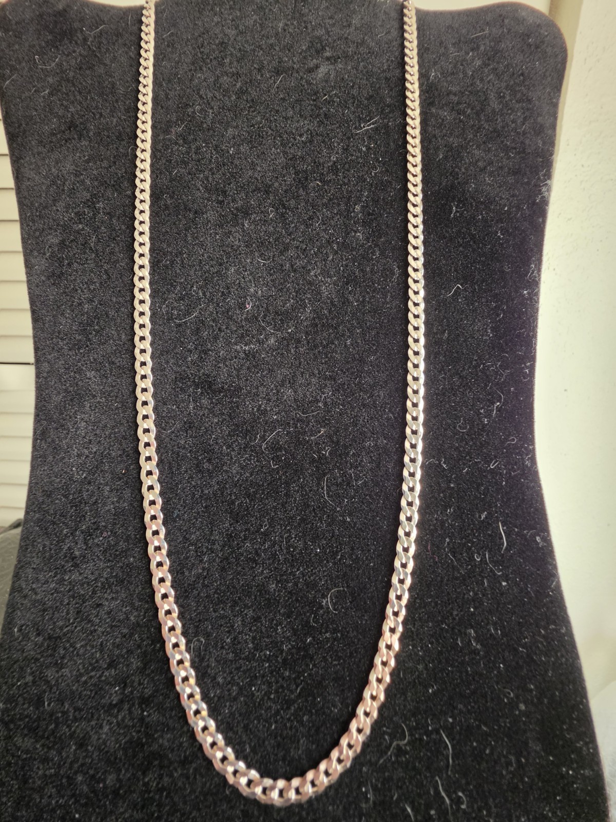 Real Solid 925 Sterling Silver 26 in Curb chain 4 mm 12.21 grams
