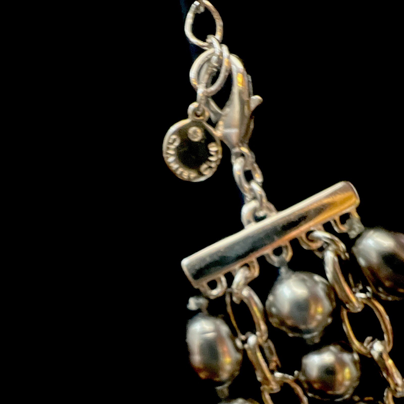 Charter Club Signed Silver Tone Multi-Strand Layered Faux Pearl Baroque Beaded