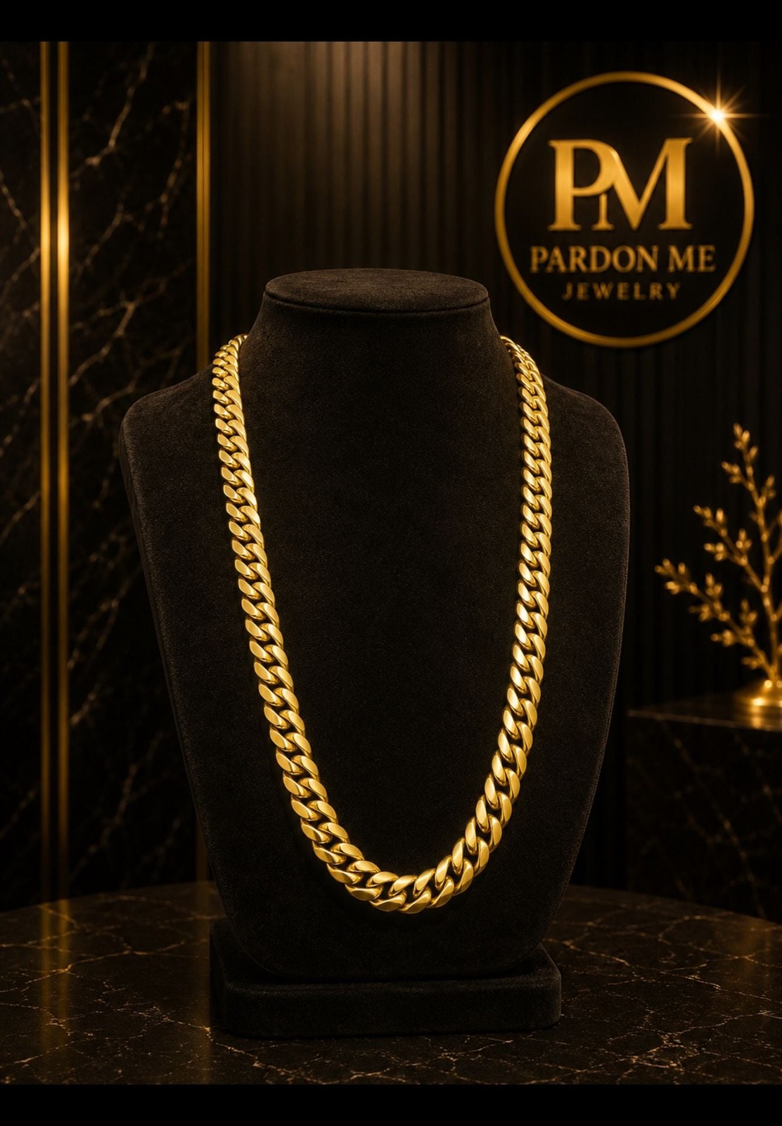 Pardon Me Luxury Premium Jesus Piece Pendant with 18mm Cuban Link Chain and Brac