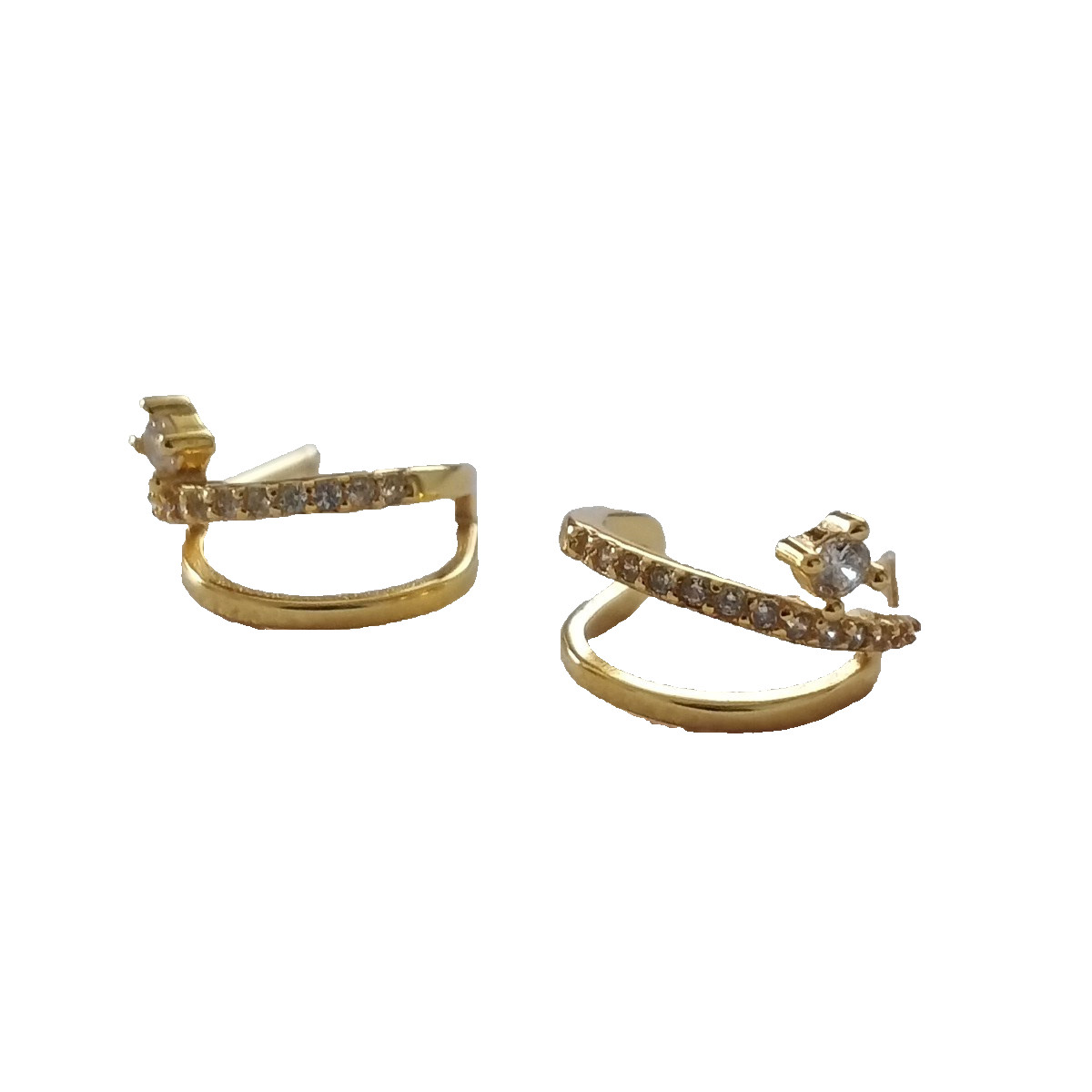 NWOT Stud earrings Brass Plated Gold Color Rhinestone Fashion Jewelry