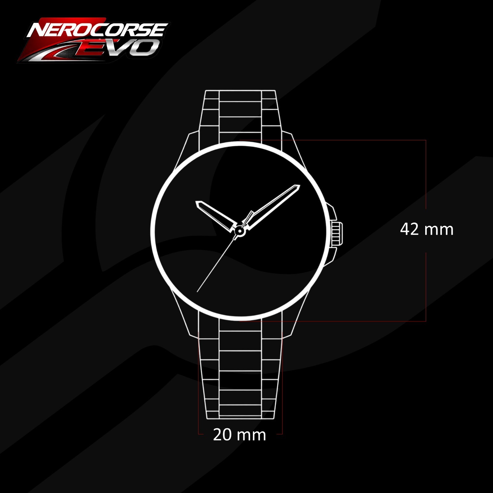 Renault Super 5 GT Turbo Sport Black Steel Tachometer Wrist Watch