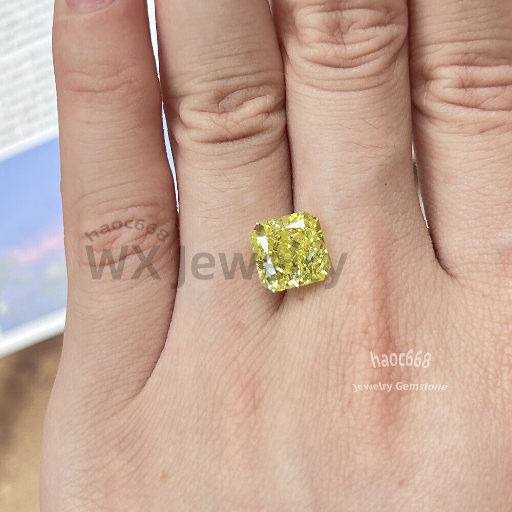 1PC Sq Octangle Ice Cut Olive Yellow Loose Cubic Zirconia for making jewelry