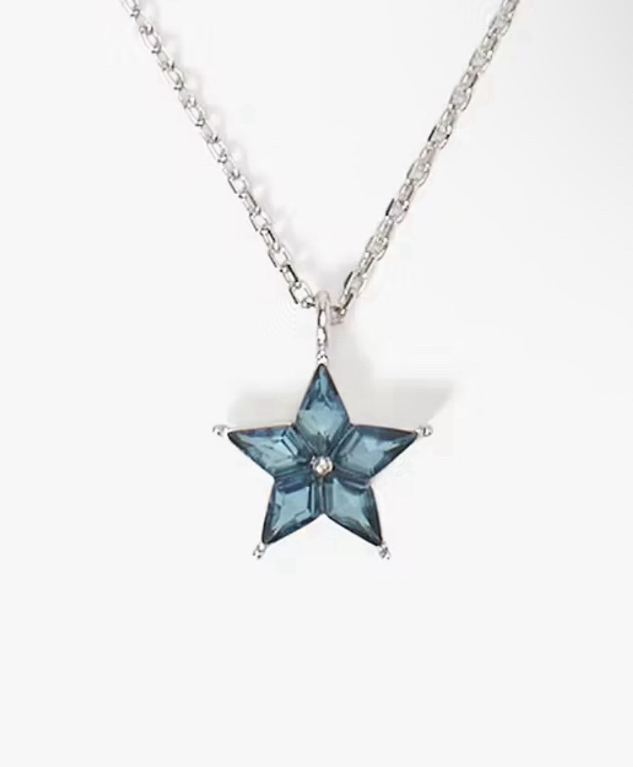 New Kate Spade New York Cosmos Pendant 16” Necklace Blue Crystal/Silver with Tag