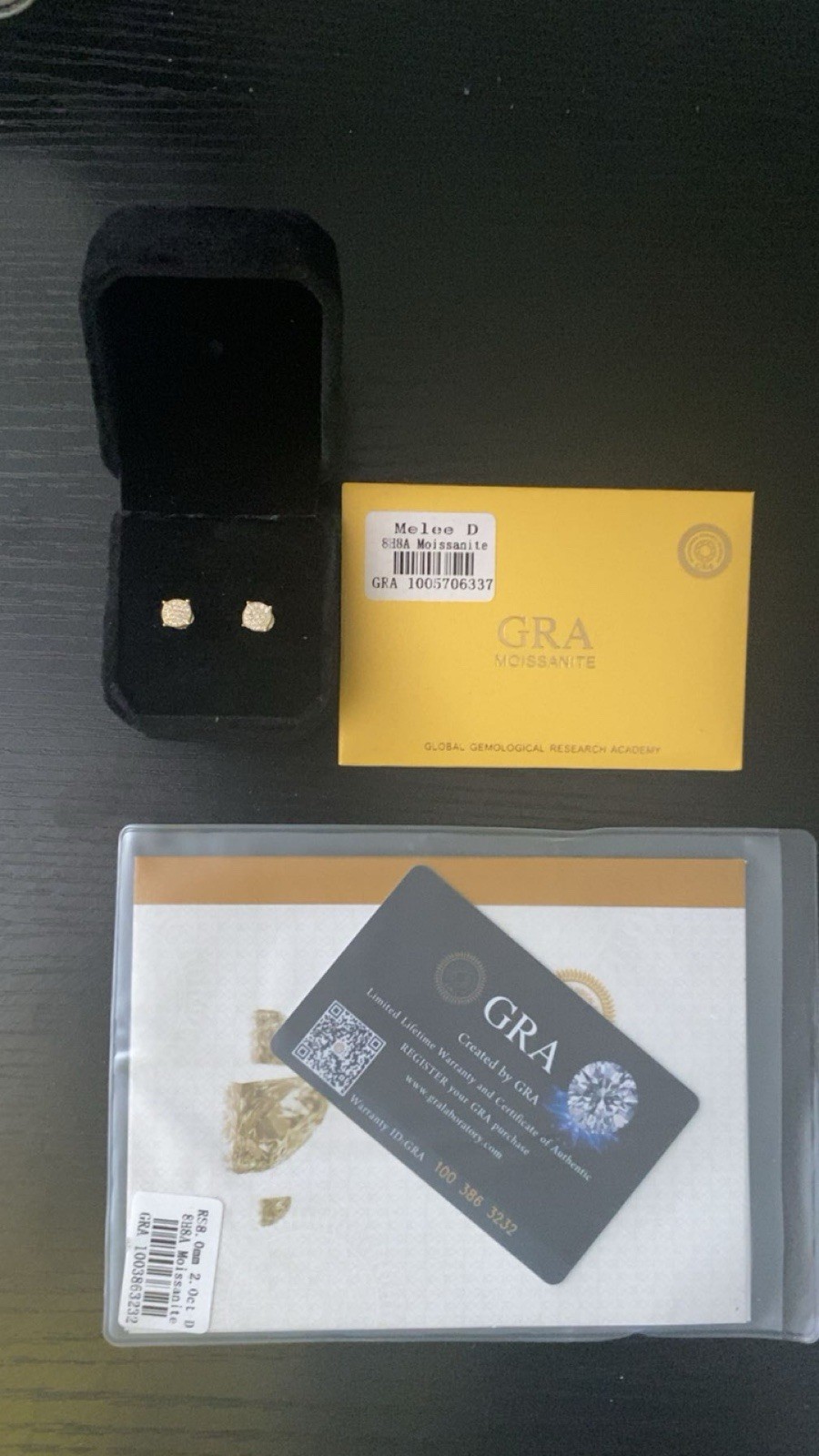 Authentic 14K Gold VVS1 Lab Diamond Square Earrings
