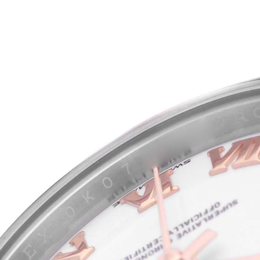 Rolex Datejust 28 White Roman Dial Steel Rose Gold Diamond Ladies Watch 279381