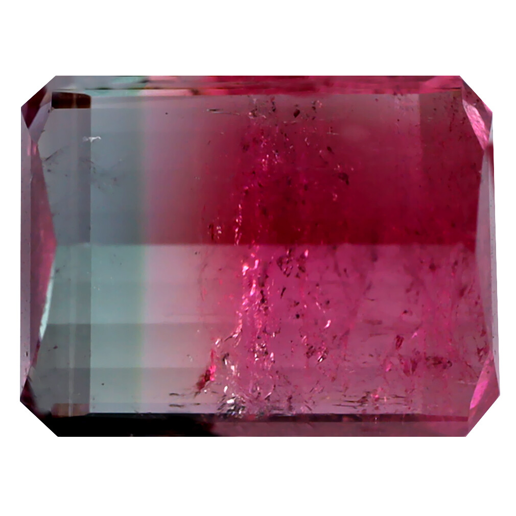 6.88 ct Octagon (12 x 9 mm) Unheated / Untreated Watermelon Tourmaline