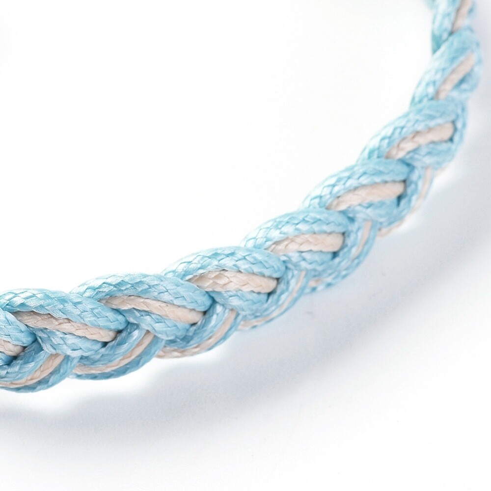 Waxed Cord Braided Bracelets about 2-3/8 inch~3 inch(6.2~7.5cm) inner diameter