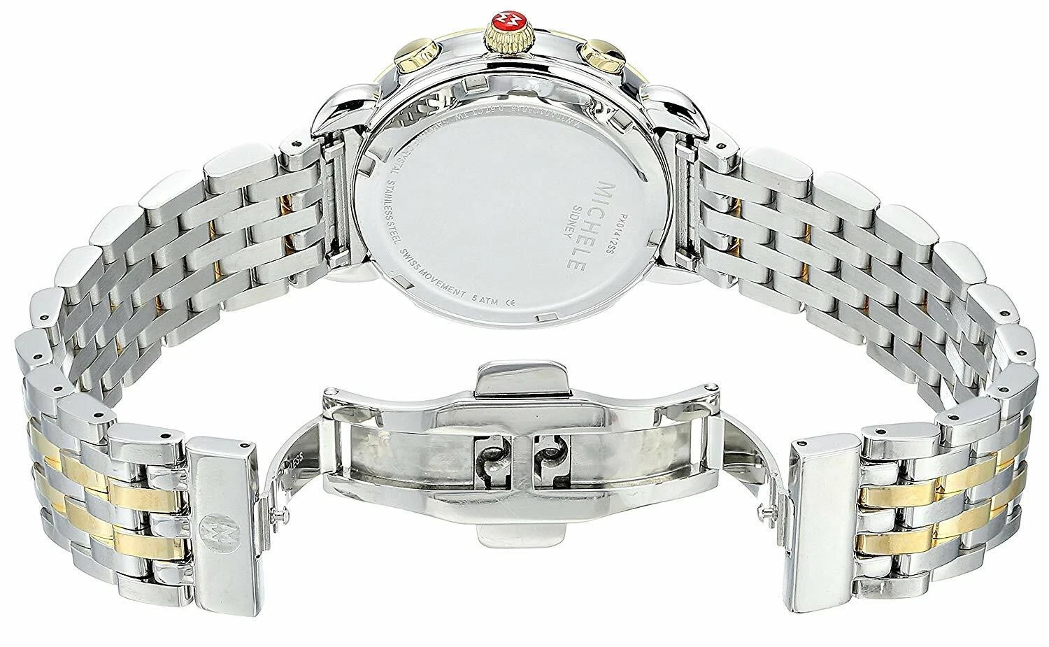 New Michele Sidney Diamond Two-Tone Stainless Steel Ladies Watch (MWW30A000005)