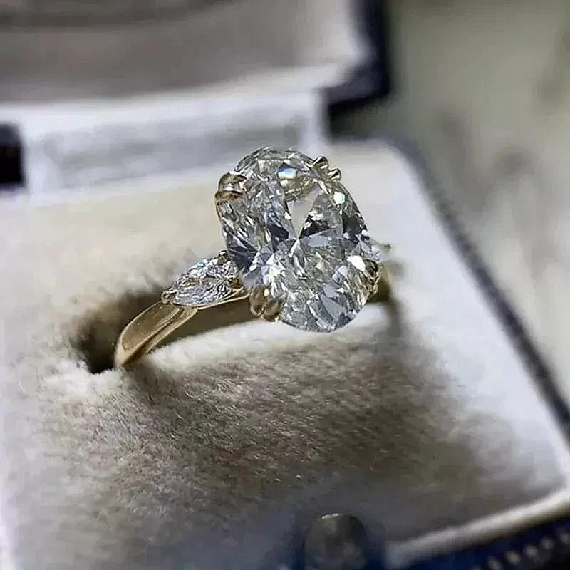 2.55Ct Oval Cut White Lab Created Diamond Solitaire 14K Gold FN Engagement Ring