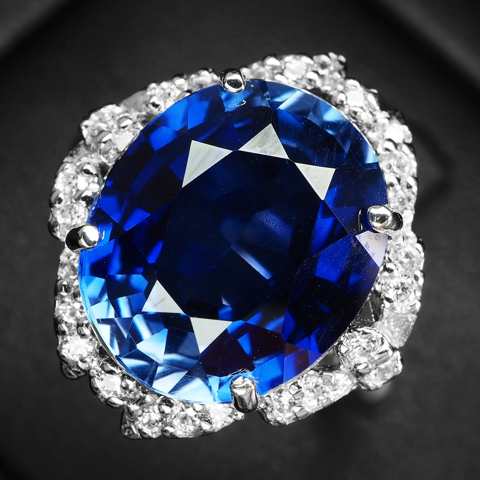Classically Royal Blue Sapphire 8.21Ct 925 Sterling Silver Handmade Rings