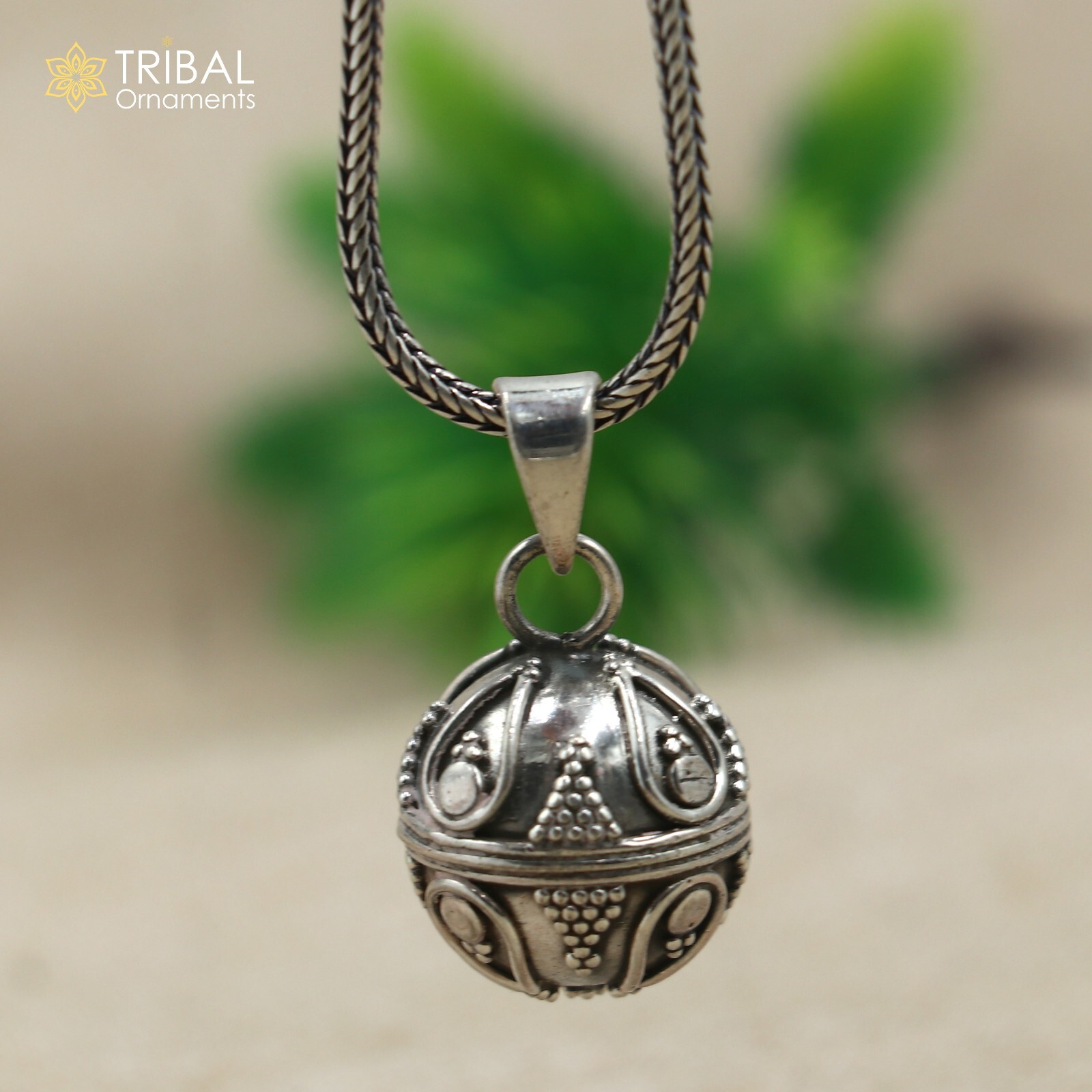 925 sterling silver ball design pet cat/dog jingling Pendant jewellery nsp1063
