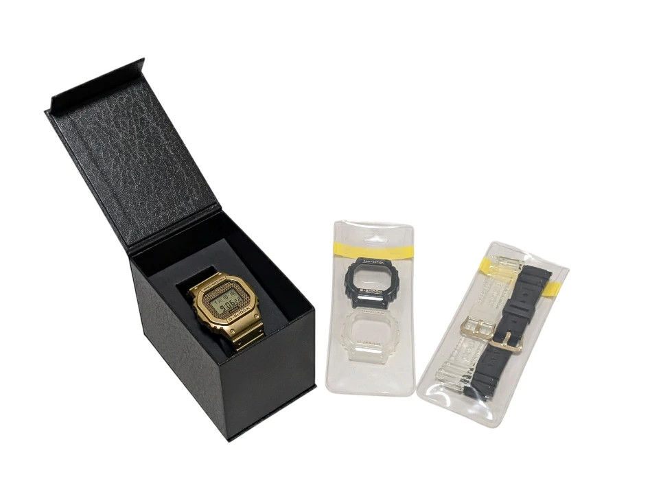 CASIO G-SHOCK DWE-5600HG-1 HIP HOP GOLD Chain Pattern Set Skeleton Black Watch