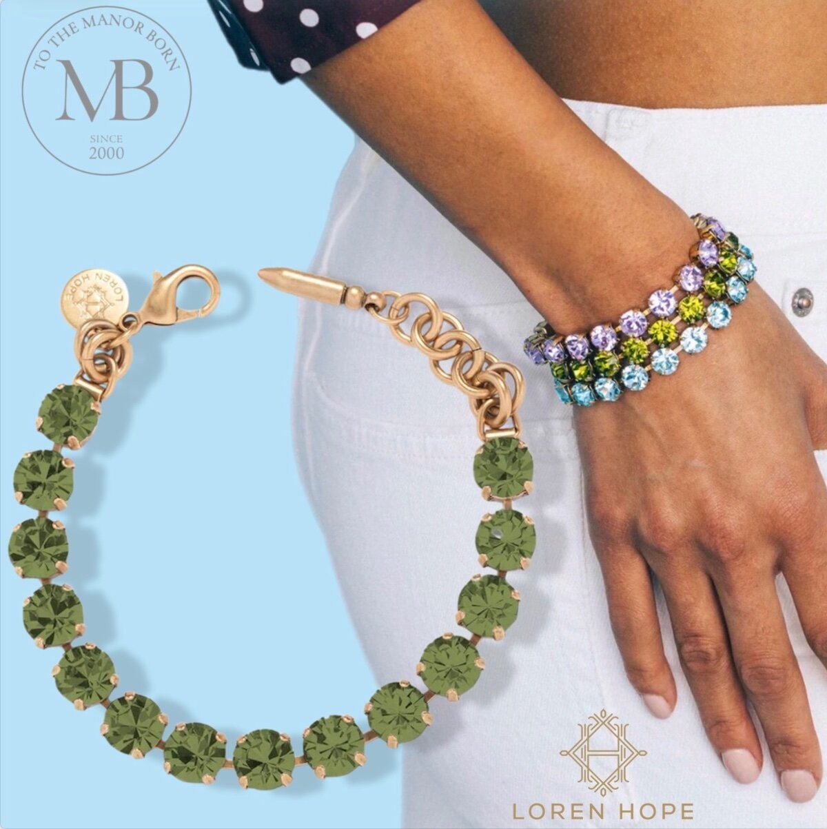 Loren Hope Arista Bracelet in Olivine 18 Karat GP