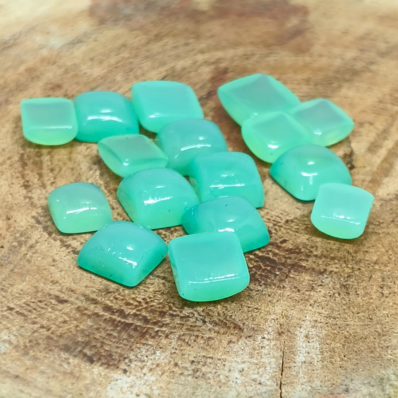Natural Chrysoprase Chalcedony Square Cabochon Loose Gemstone 5mm-25mm