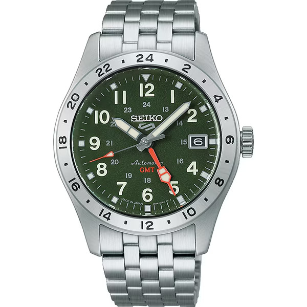 Seiko 5 Sports Field GMT HDB001J Olive Drab Automatic Mens Watch Japan Authentic