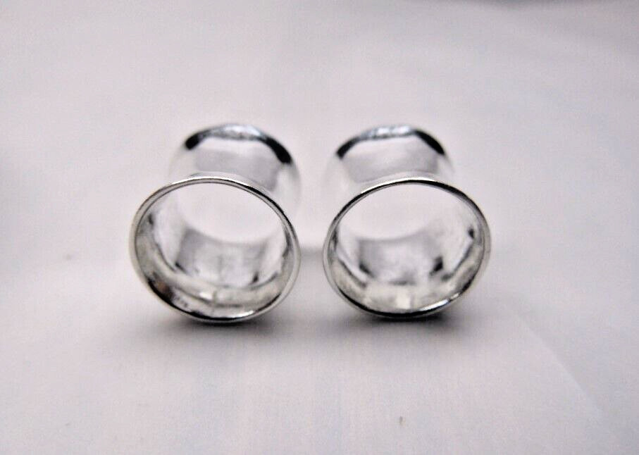 Sterling Silver 925 Earrings, Ear Tunnels and Plugs Gauge Double Flare