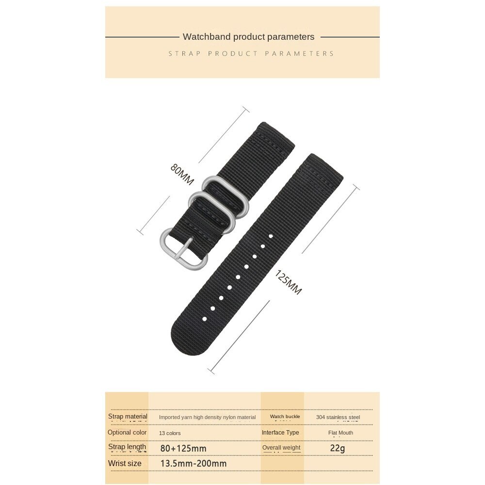 High Quality Nylon Canvas Watch Strap for Apple Iwatch Series 8 7 6 5 4 SE 38/49