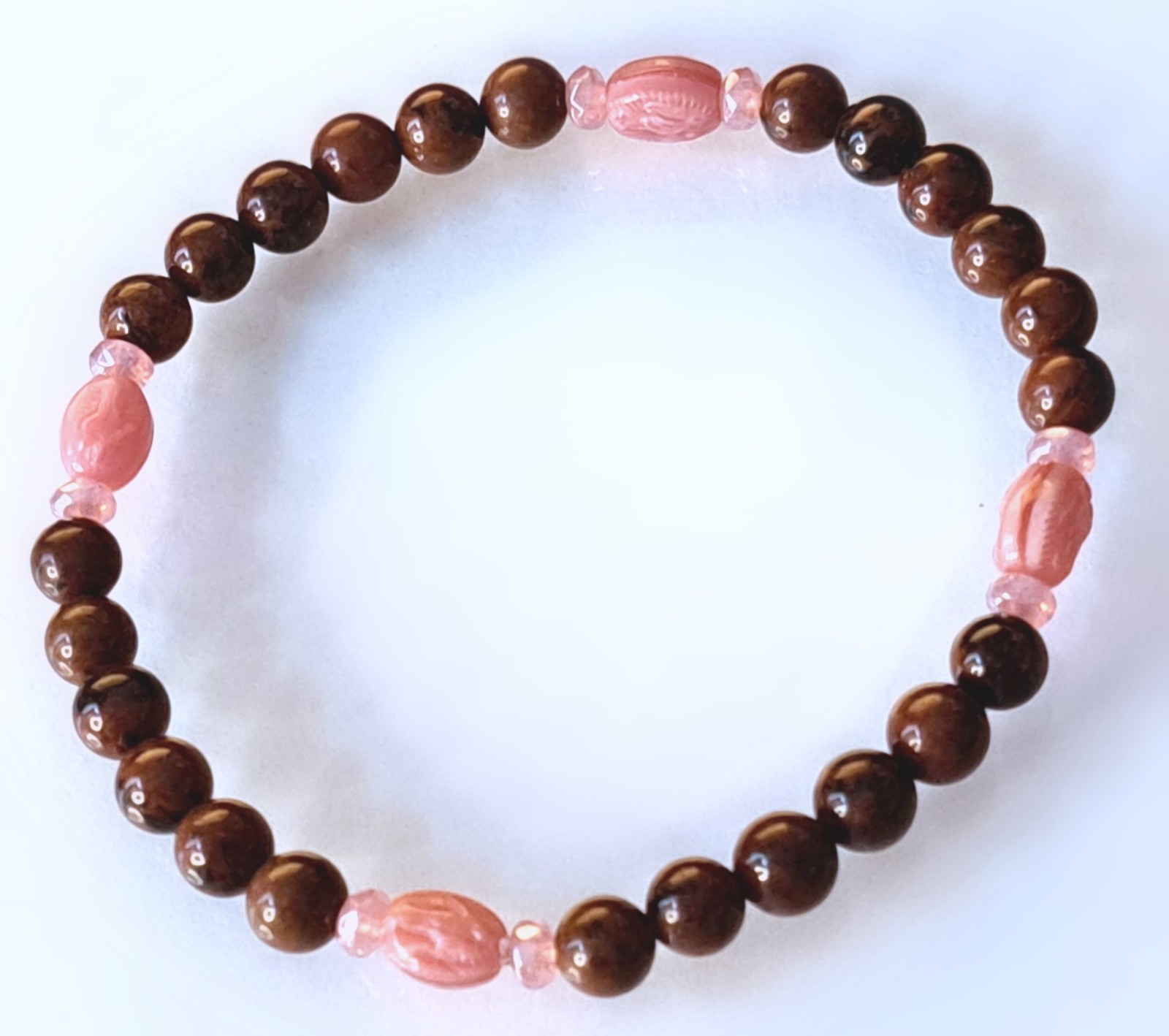 Early-2000s Stock Beads – Gemstone & Lampwork Beads Bracelet, 18.25 cm / 7.2 in