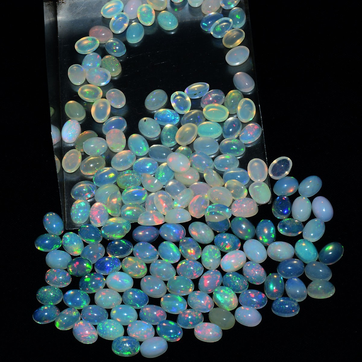 20 Pcs Natural Opal Ethiopian 7mmx5mm AAA+Grade Flashy Colors Loose Gemstone Lot