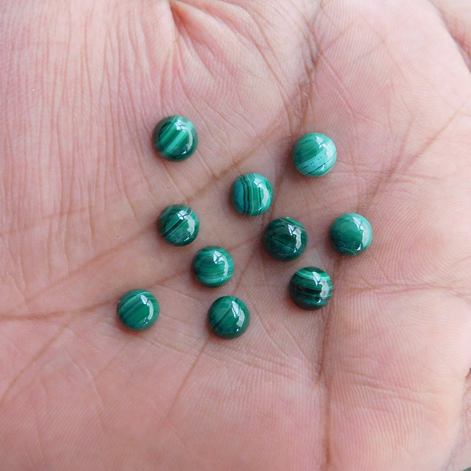 Natural Malachite Round 3 mm to 20 mm Cabochon Loose Gemstone Lot