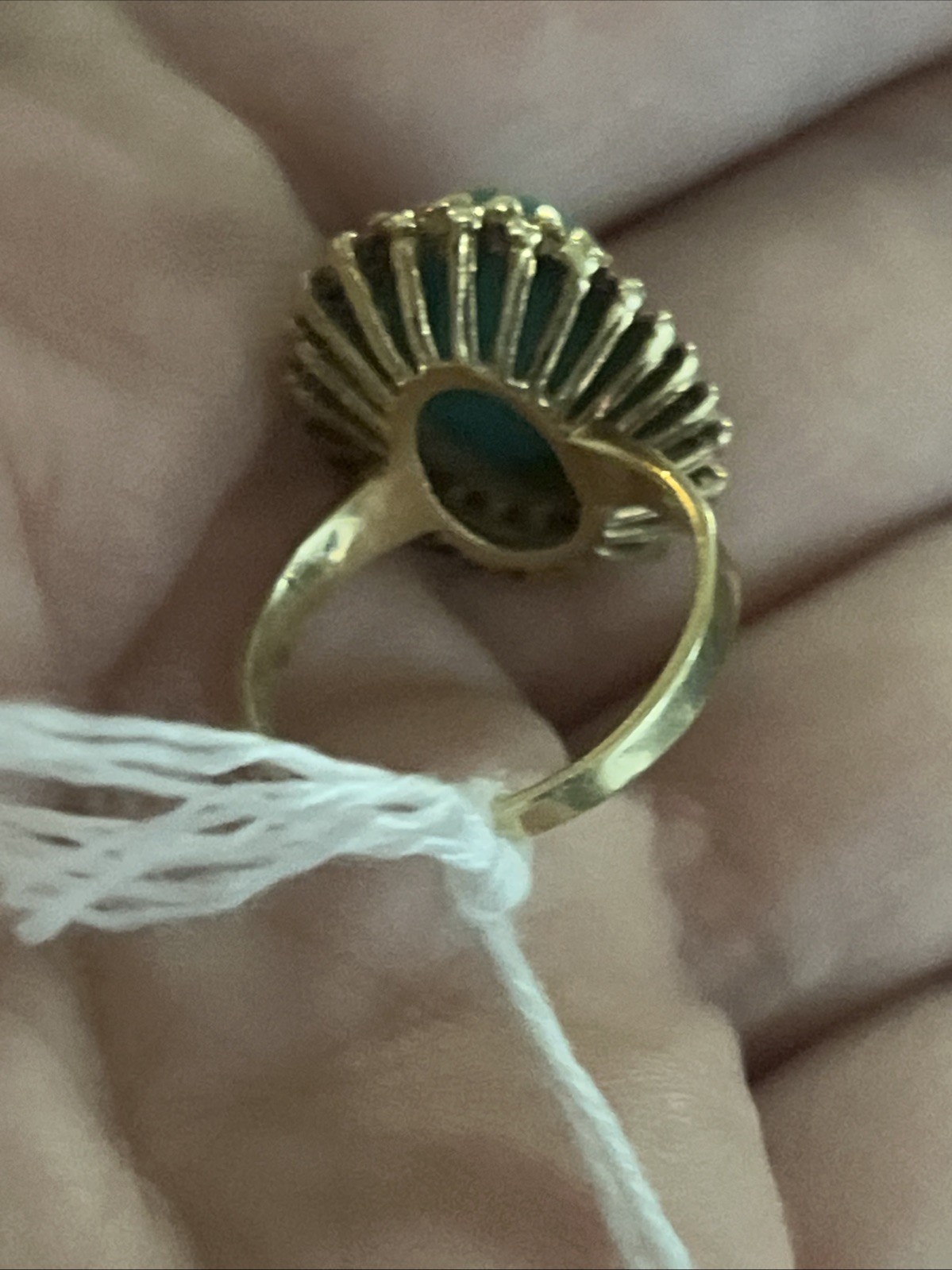 14K Cabochon Ring Yellow Gold Stamped 585 HH