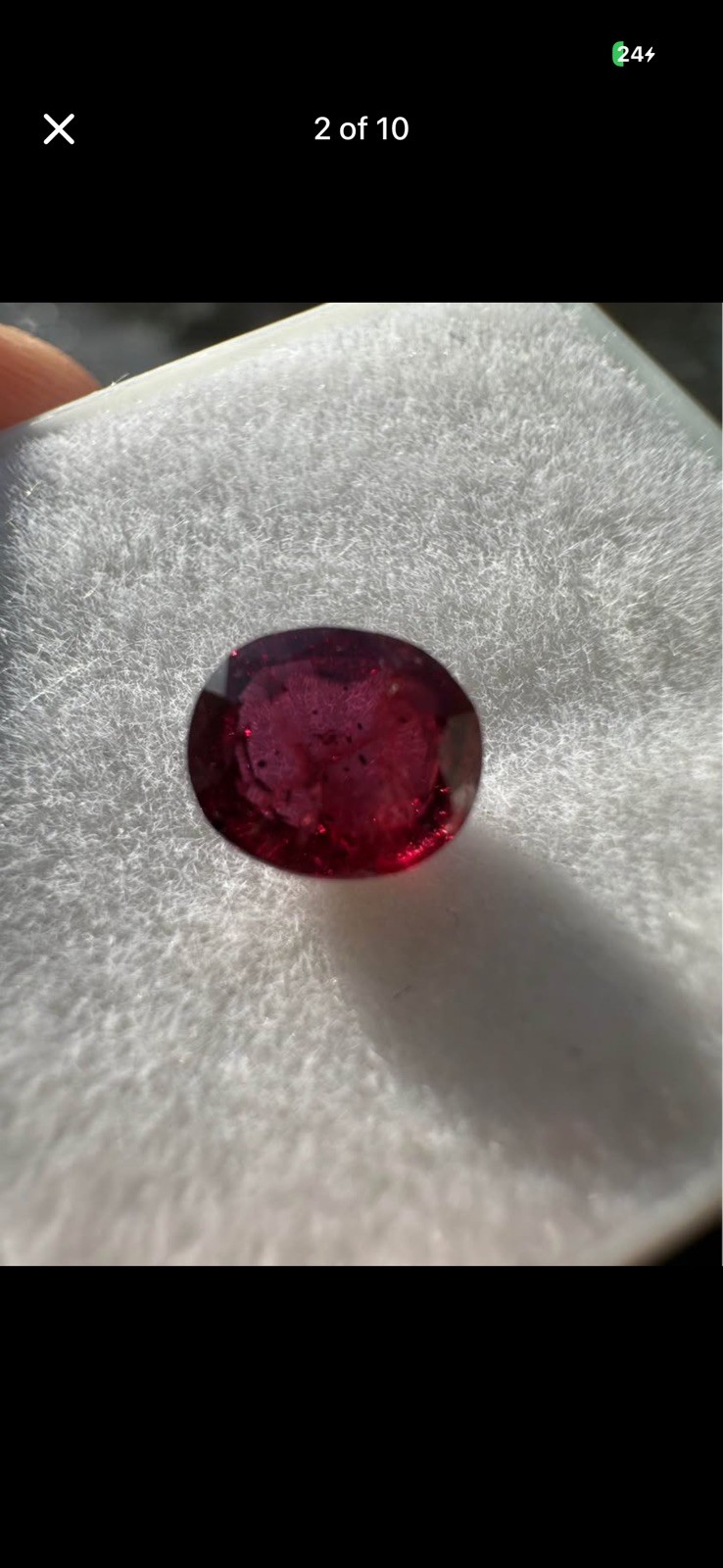 1.06ct Ruby Certified Unheated Natural Red Faceted Oval Cut Gem From Mozambique