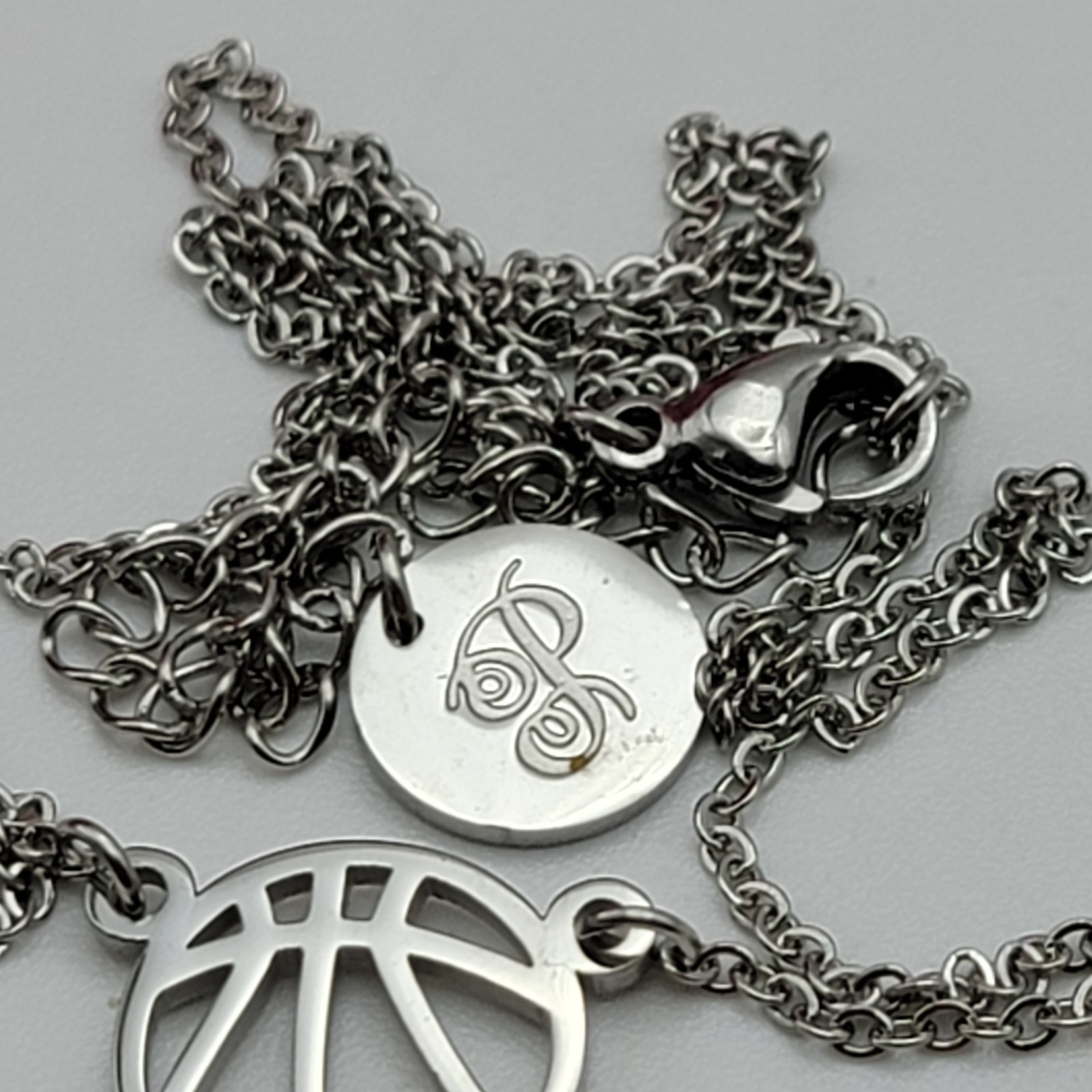 Plunder Design Basketball Necklace Silver Tone 19.5 Inch Adjustable DEFENSE