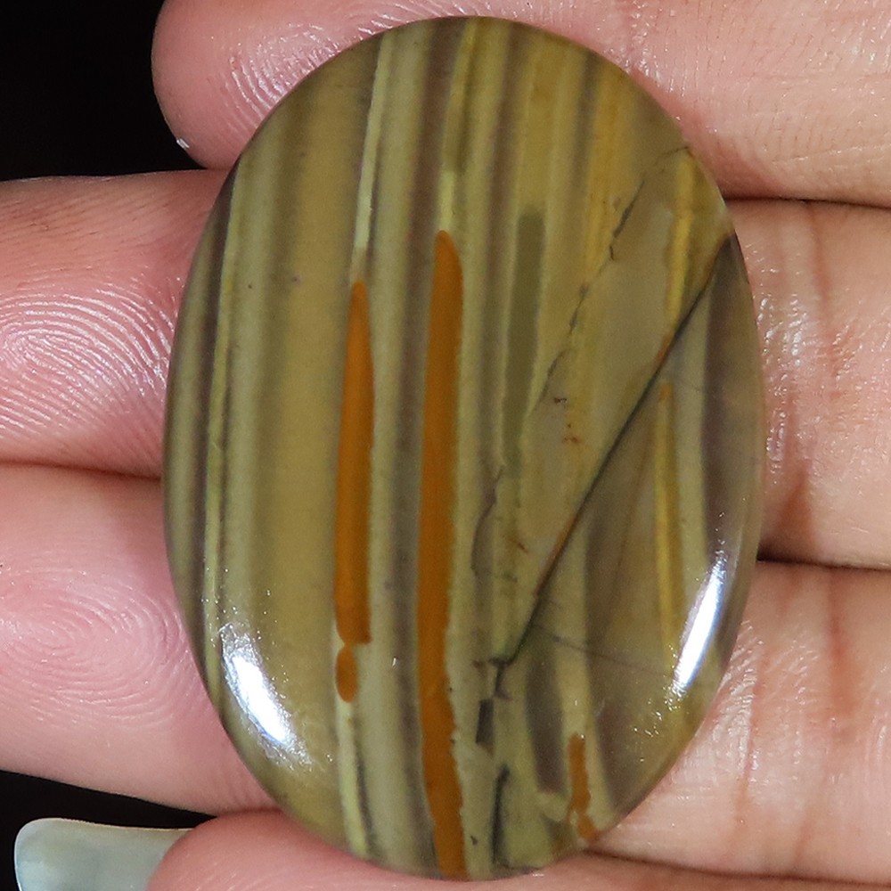 Natural Flint Stone Jasper Oval Cabochon Gemstone 46.05 Cts 30x44x3 mm LP164
