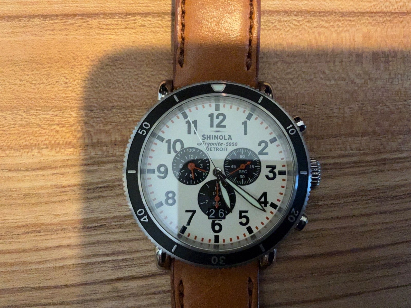 Shinola Runwell Sport Watch Ivory 48MM Argonite-5050 #S01 008 02177