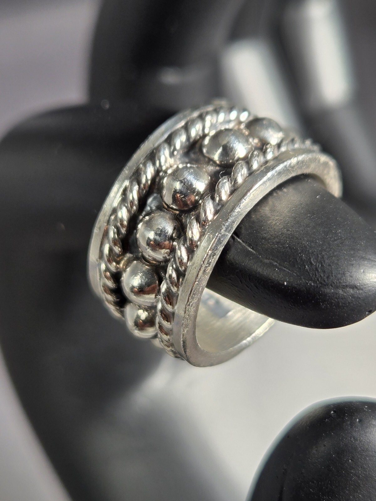 SILVER 925 7.2 G Size 4 Handmade Retro Made In Mexico Band Width 9.7