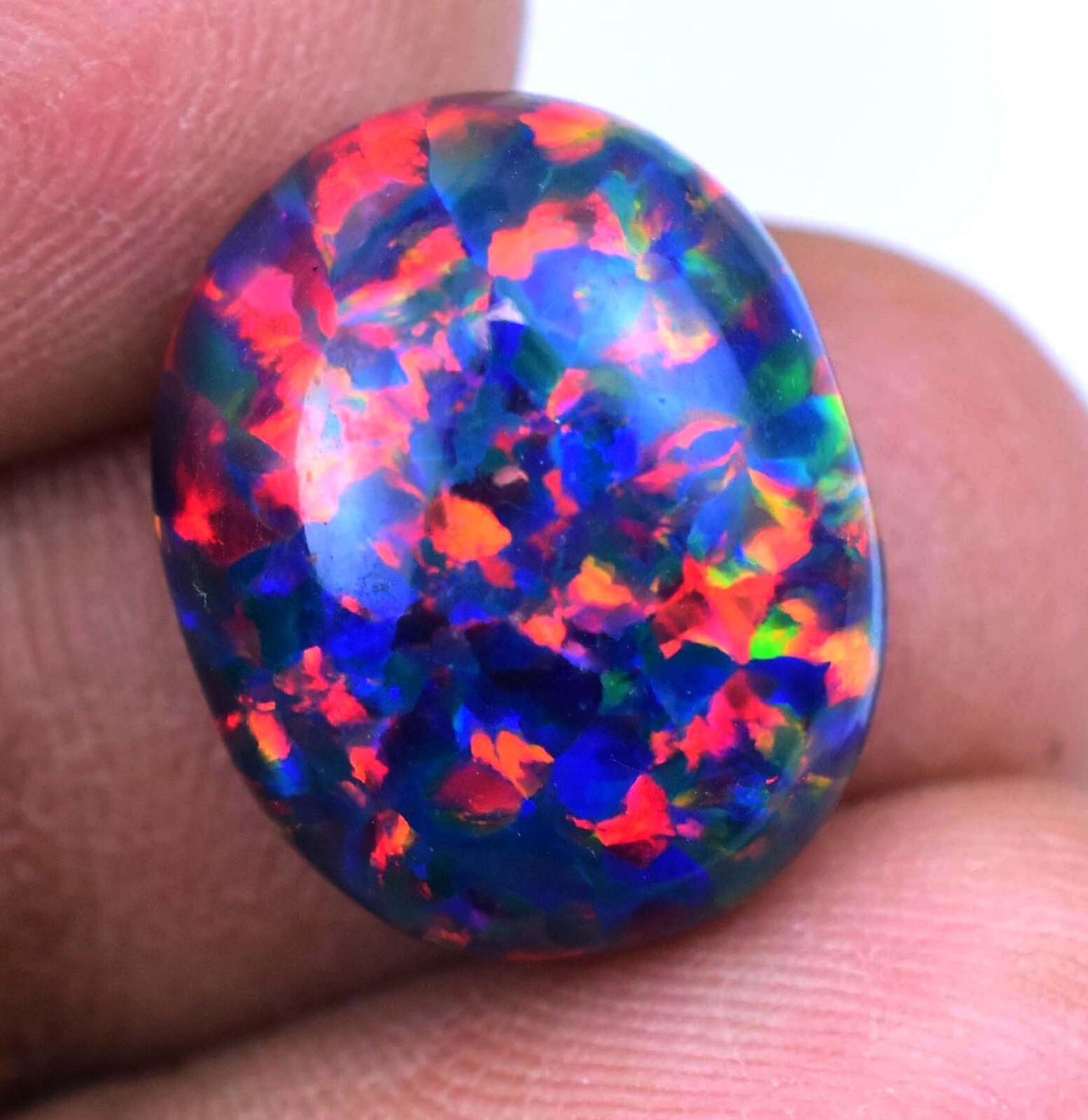 9.60 CT Natural Ethiopian Black Fire Opal Certified Very Rare Precious Gemstone