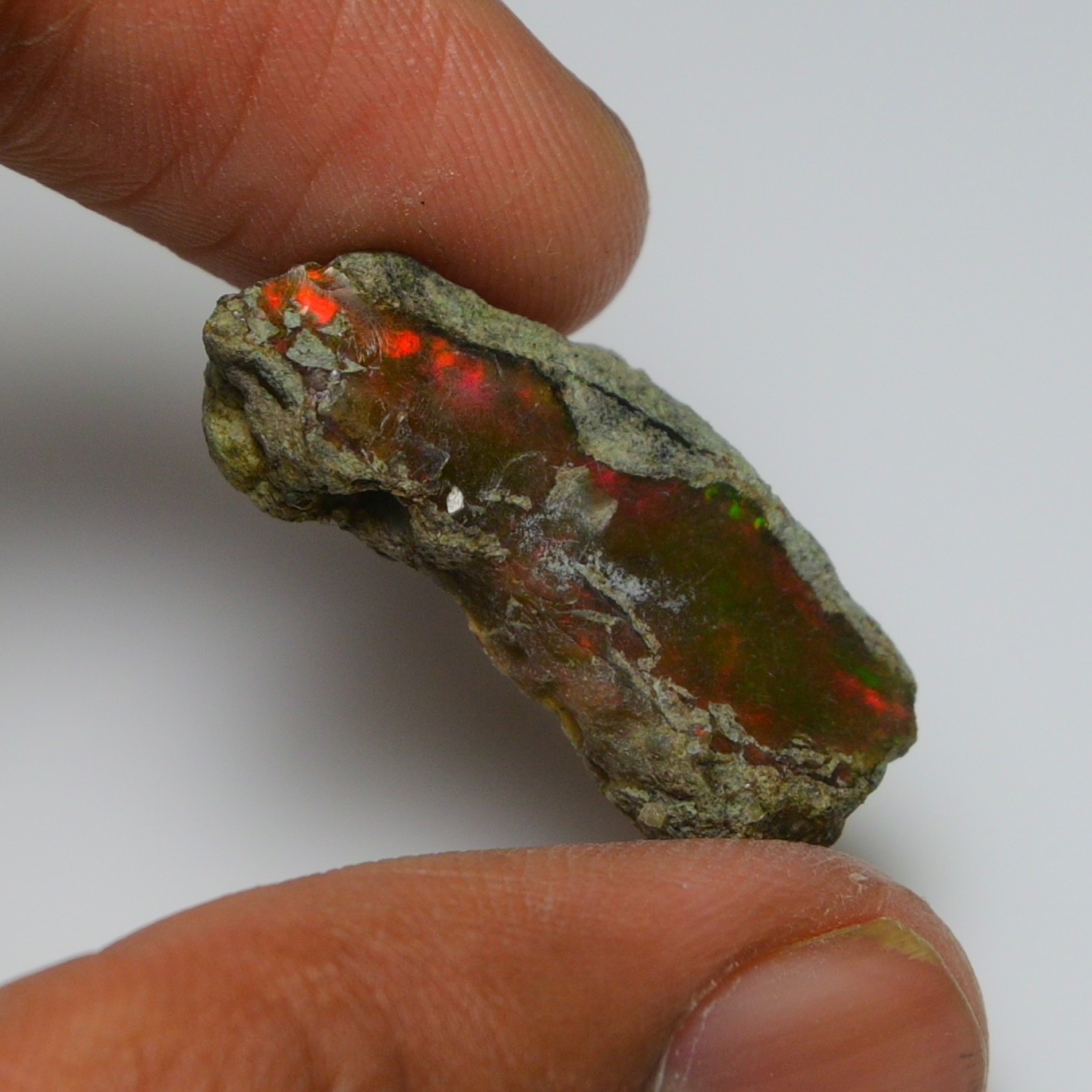 Black Opal Rough 9.45 Carats, Smoked Ethiopian Welo Opal Rough, Fire Opal Raw