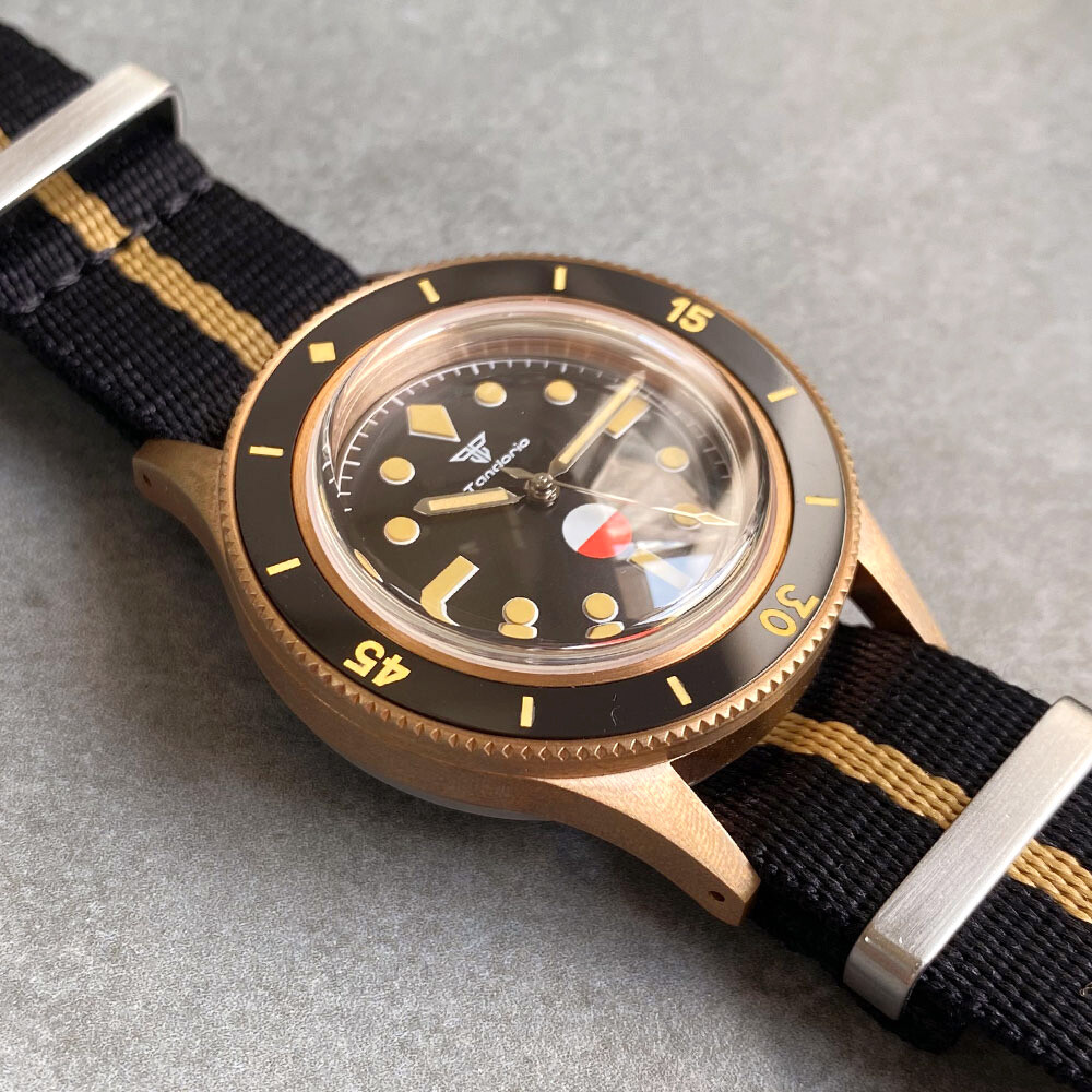 40mm 50-Fathoms Retro CUSN8 Solid Bronze NH35 Dress Men Watch Sapphire 20Bar