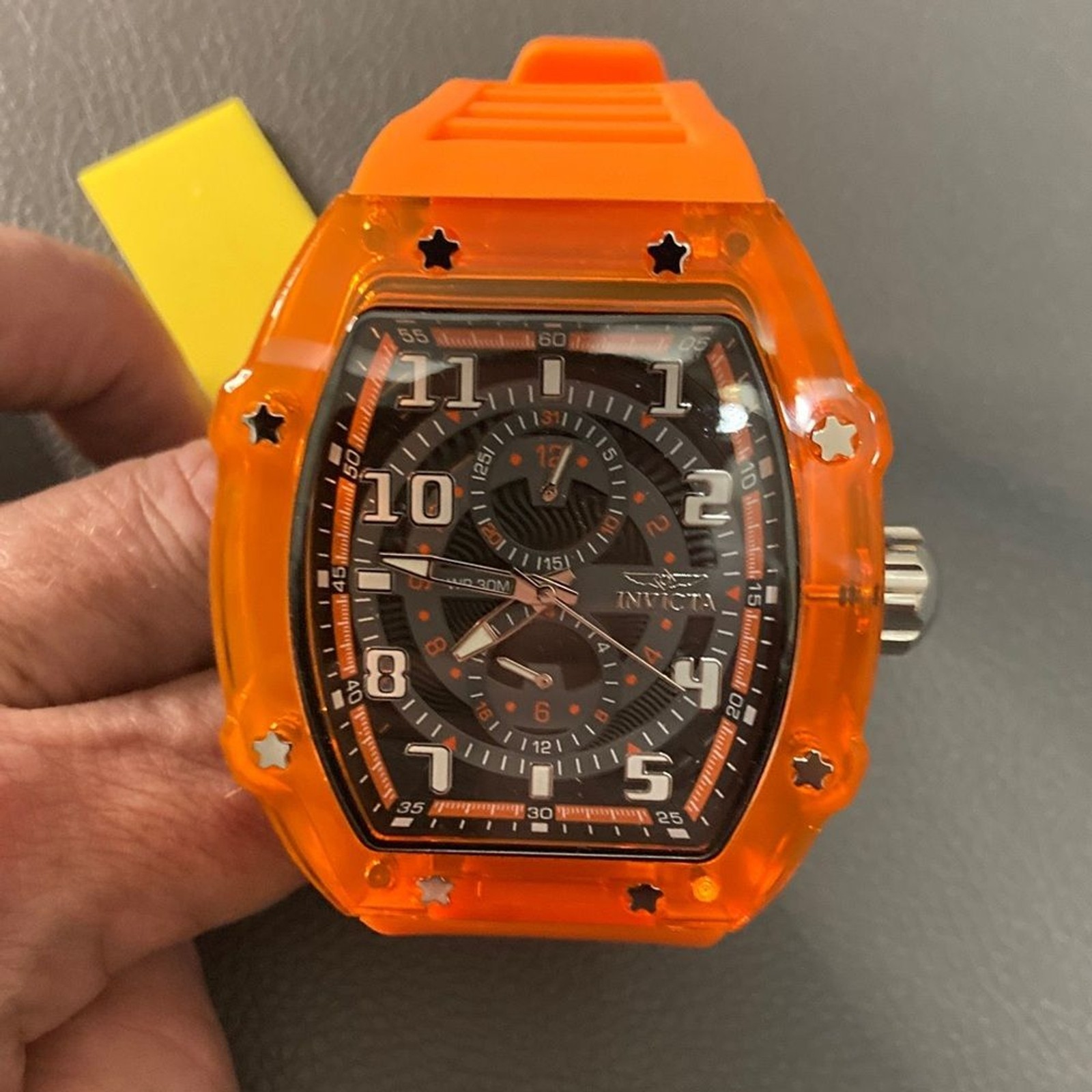 Invicta Racing Cyclone Men’s Watch – 48.5mm, Orange (48446)