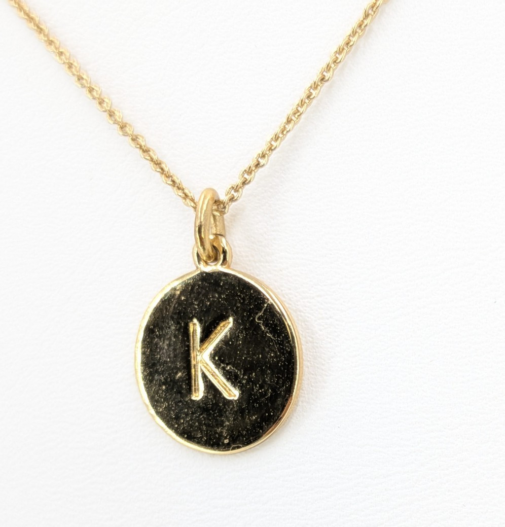 Kate Spade Necklace K Initial One In A Million 12K Gold Plated 17-20in Pendant