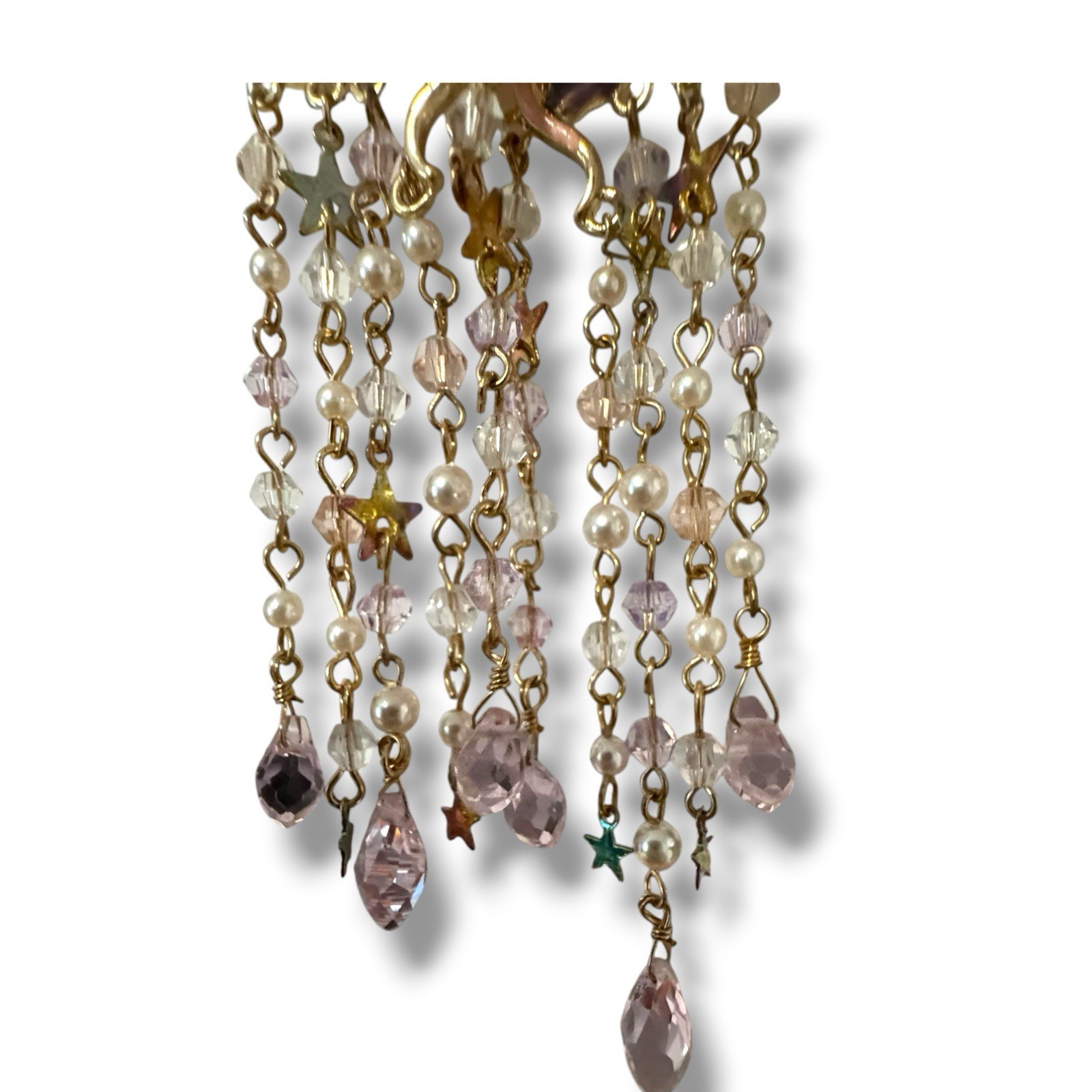 Betsey Johnson Unicorn Earrings, Dangly Gold tone earrings